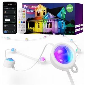 Permanent Outdoor Light, Smart RGB String Lights with 75 Scene Modes, 100ft Eave